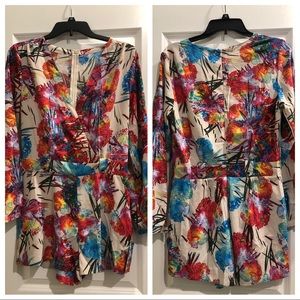 Long Sleeve Print Romper